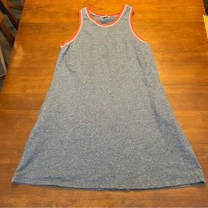 Sundry Gray Tank Dress With Striped Neck, Size 3 (Large)